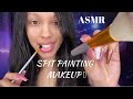 ASMR SPIT PAINTING MAKEUP FOR DATE NIGHT INCLUDING SPOOLIE NIBBLING (PERSONAL ATTENTION)