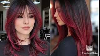 Trendy Chocolat Red Highlights  for  fall color ideas #Cherry Red Highlights