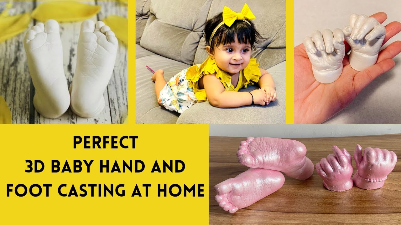 DIY 3D Baby Hand and Foot Casting at Home /Making Baby Hand & Foot impression/ DiyWithPranali