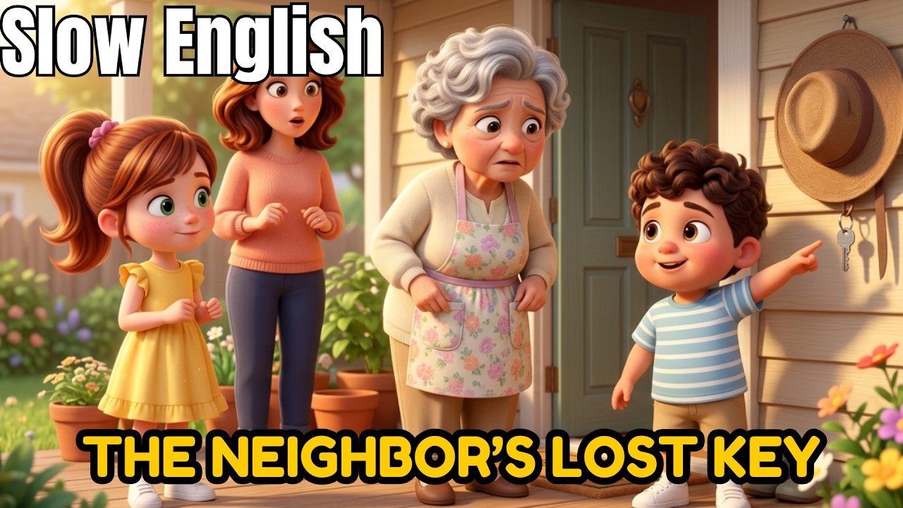 The Neighbor’s Lost Key | Slow English for Beginners (A1–A2) ✔