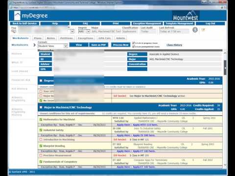 DegreeWorks - 2 - The worksheet