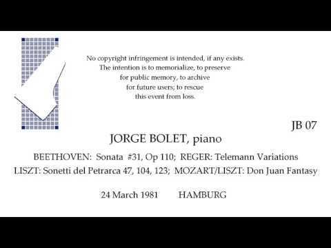 JORGE BOLET   Recital 24 March 1981   HAMBURG