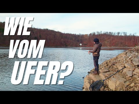 Talsperre vom Ufer | Zanderangeln im Winter