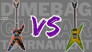 Video thumbnail for Dean Dixie Rebel vs Washburn Dime Slime - Dimebag Guitar Tournament by Guitar Hoarder