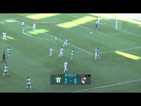 Los goles de Estudiantes (SL) 2 Guaraní 0. Fecha 1.Torneo Primera B Nacional 2015.FPT