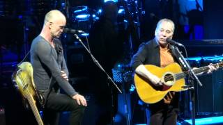 Paul Simon and Sting sing Simon & Garfunkel 🡆 The Boxer 🡄 Feb 8 2014 - Houston, Tx