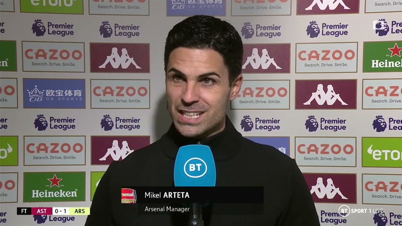 "Players and fans connected, it's phenomenal!" Arteta delighted after 1-0 win away to Aston Villa