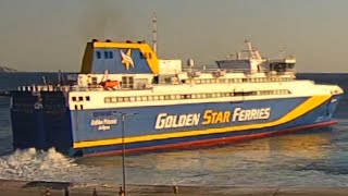 Golden star ferries: HSC Golden princess leaving Tinos