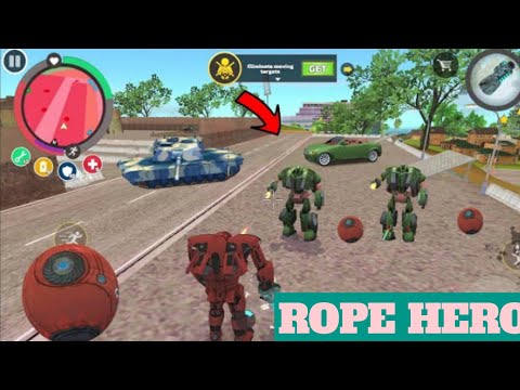 Rope Hero Vice Town (TRANSFORMERBALL FIGHT ROBOT BALL) Red BallDestroy Army Tanks - Gameplay HD