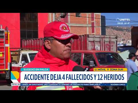 Cuatro fall3cidos y 12 h3ridos tras embarr4ncamiento de un minibús en la ruta La Paz – Palca