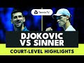 Novak Djokovic vs Jannik Sinner Court-Level Highlights | Nitto ATP Finals 2023