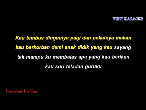 Terima Kasih Guruku versi Ena Voice Karaoke  + Lirik (Lagu Perpisahan Sekolah)