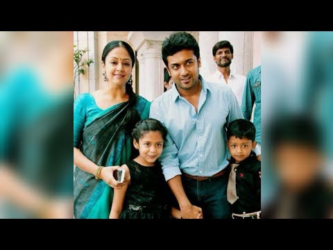 #Suriya #Sivakumar with his wife #Jyothika and children