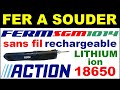 Fer a souder Ferm sgm1014 action rechargeable sans fil batterie lithium ion 18650 Parkside