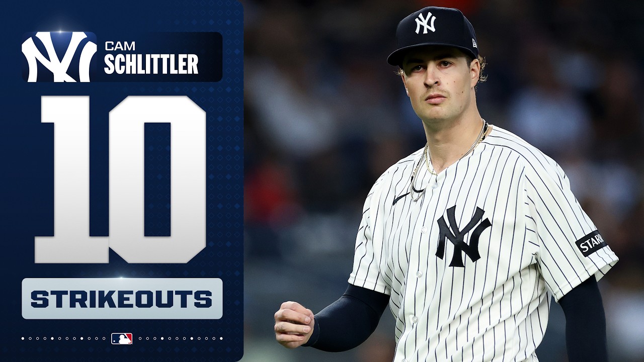 Cam Schlittler strikes out 10 for the Yankees! 😤 (4th double-digit strikeout game of the year! 🤫)