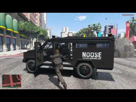 GTA 5 - FIB Agents Assassination / Police Station Siege + Ten Star Escape
