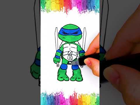 Coloriage LEONARDO TORTUES NINJA 🐢 Abonne toi et like pr + de vidéos, c'est gratuit & fait plaisir 🤗