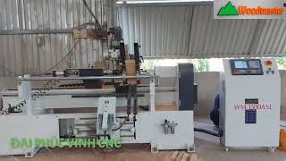MÁY TIỆN GỖ CNC TỰ ĐỘNG NẠP PHÔI XONG CHÀ NHÁM HOÀN THIỆN giá rẻ nhất thị trường 2020