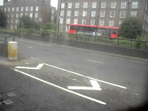 Scania Omnicity goes over Bow Flyover