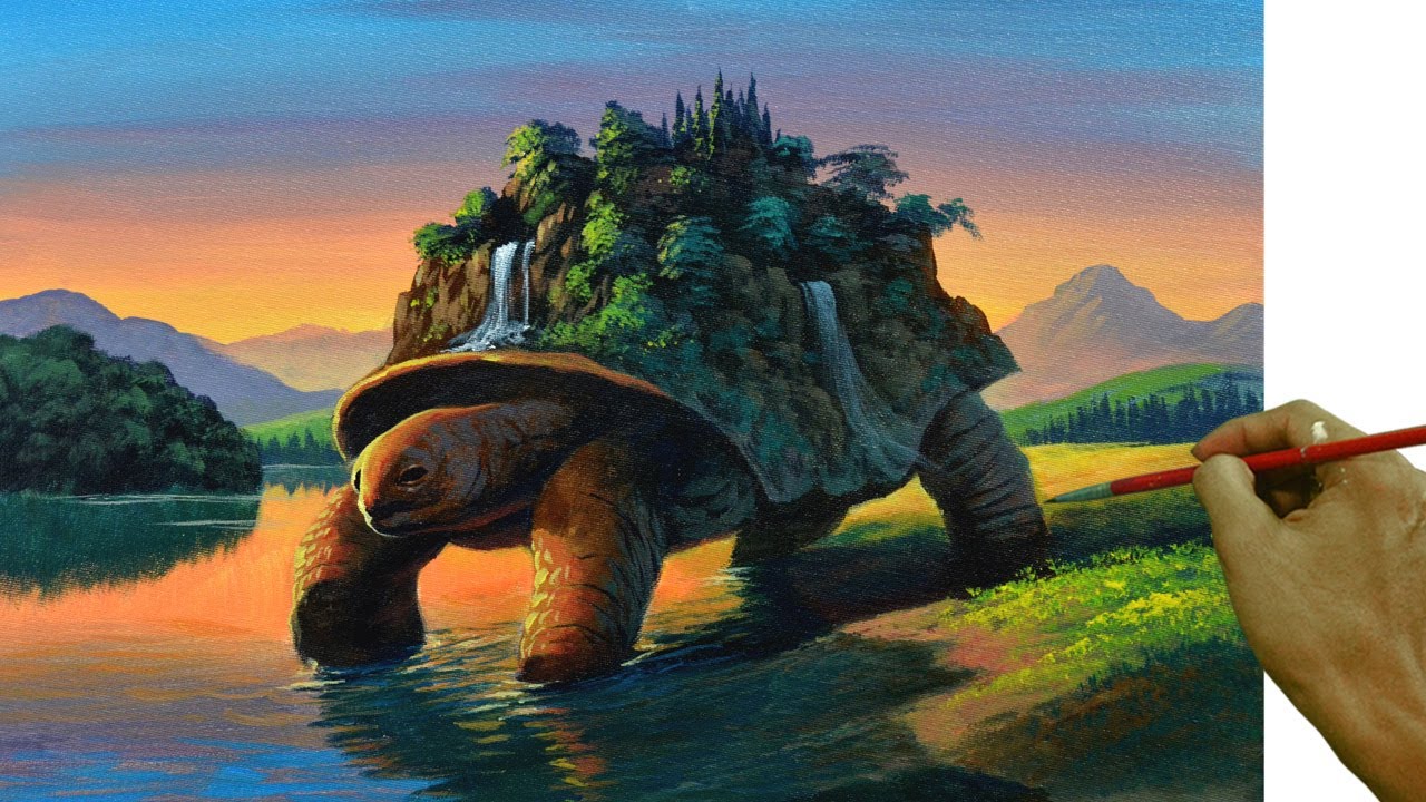 Surreal landscape acyrlic painting by John Magne Lisondra
