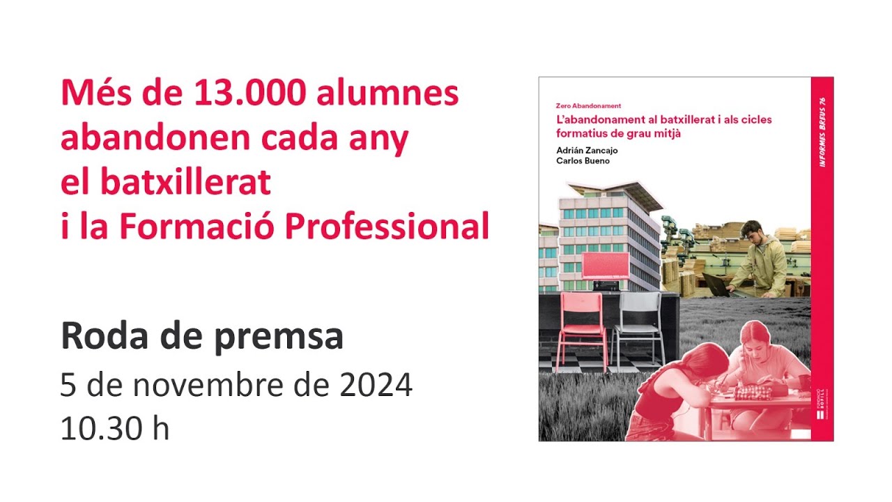 Roda de premsa: L'abandonament al batxillerat i als cicles formatius de grau mitjà
