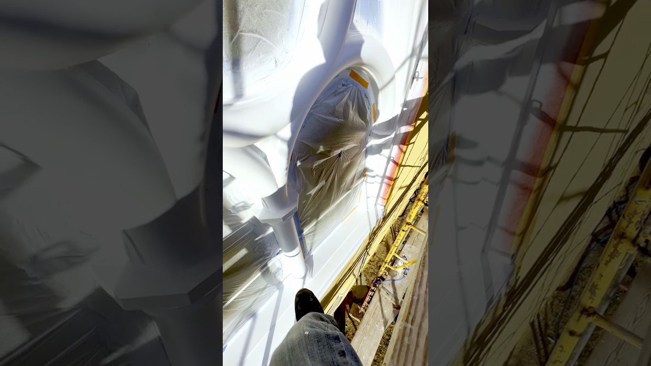 #Painting  the trims and #stucco of this beautiful church at  Montclare PA #munozplastering