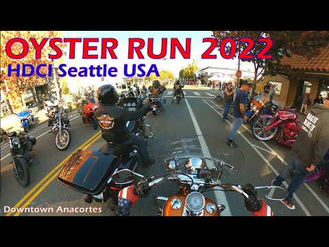 V#184 HDCI Seattle USA Riding ke OYSTER RUN 2022 | Downtown Anacortes