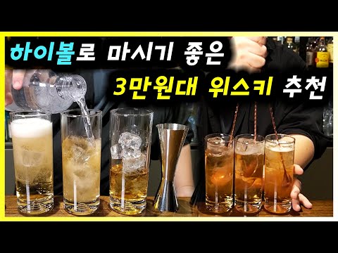 [ 칵테일 ] 하이볼 | 쉽게 구할 수 있는 가성비 위스키 3종과 하이볼 믹서 탄산수, 토닉워터, 진저에일 각각 비교 시음추천