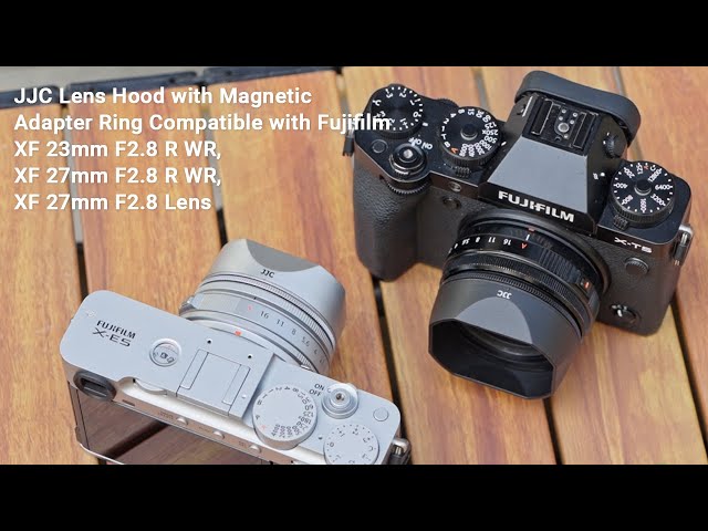 Vídeo relacionado con JJC Parasol cuadrado de aleación de aluminio con tapa de lente para cámaras FUJIFILM X, con protector de tapa de lente, plateado