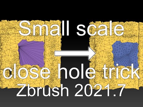 Close hole glitch fix with Zbrush 2021.7 stager function