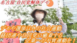 【名古屋 自民党解体デモ】　デモや選挙以外の社会運動　経団連や自民党に癒着する企業への不買運動を！ #自民党解体デモ #抗議デモ