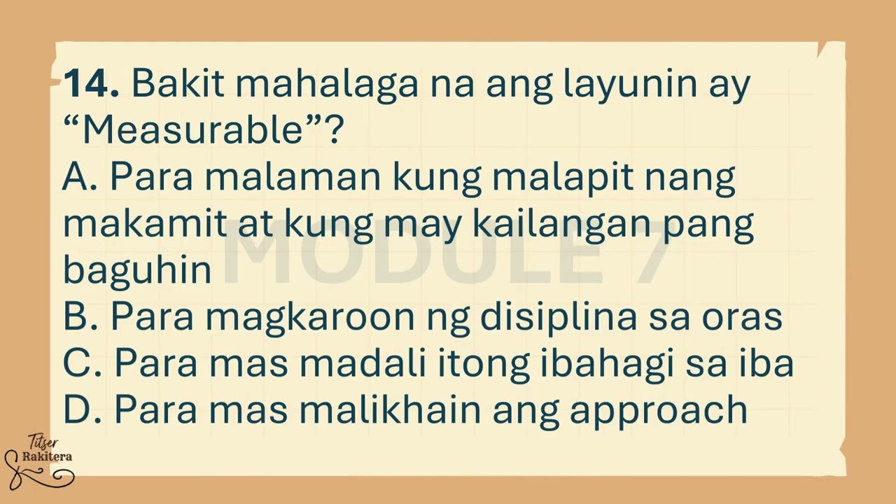ESP9  Quarter 4 Module 7 Test