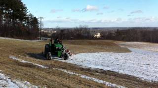 preview picture of video 'John Deere 5320 and Rhino Finish Mower - Snow Mowing'