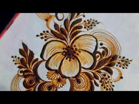 How To Make Draw Hibiscus Flower With Henna/Mehendi 🌺