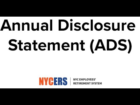 NYCERS - Annual Disclosure Statement (ADS)