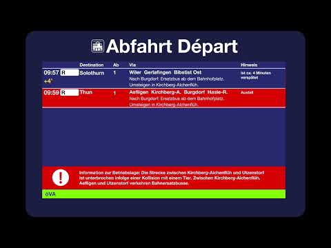 BLS TTS Durchsage • Verspätung aus Ausfall • Kollision mit Tieren