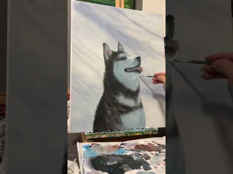 ACRYLIC PAINTING WITH WOLF  #art #acrylicpainting