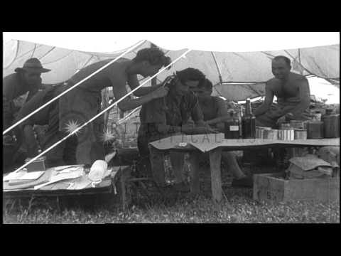 British Army's 'Special Force' Chindits at a camp near Kamaing, Burma during Worl...HD Stock Footage