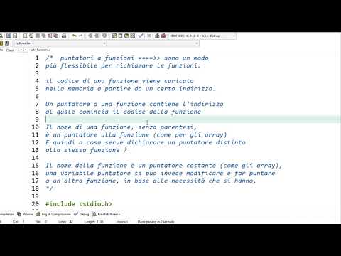 Linguaggio C - I puntatori a funzioni