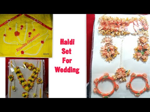 Flower Haldi Jewellery for wedding 👰Colourful wedding pollen collection|গায়ে হলুদের গহনা 👸