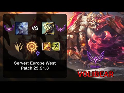 Volibear Jungle vs Master Yi - EUW Master - Patch 25.S1.3