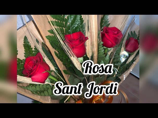 Vídeo relacionado con Simboliks Conjunto flor Rosa de acero inoxidable, Sant Jordi, Diada Catalunya, día de los enamorados, Regalo día de la madre, Llegenda Sant Jordi, Regalar Rosa eterna, obsequio pulsera