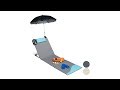 Matelas de plage avec parasol Beige - Noir