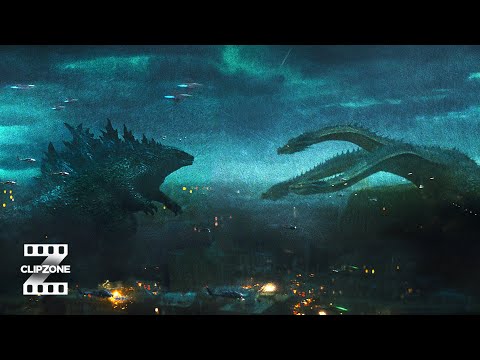 Thumbnail of the video: King Ghidorah and Godzilla Face Off