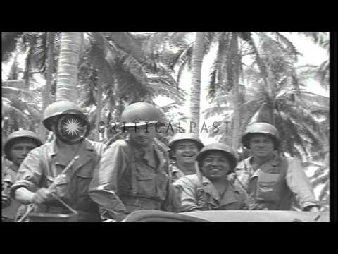 Lieutenant Colonel Evans Carlson and his US 2nd Marine Raider Battalion at a camp...HD Stock Footage
