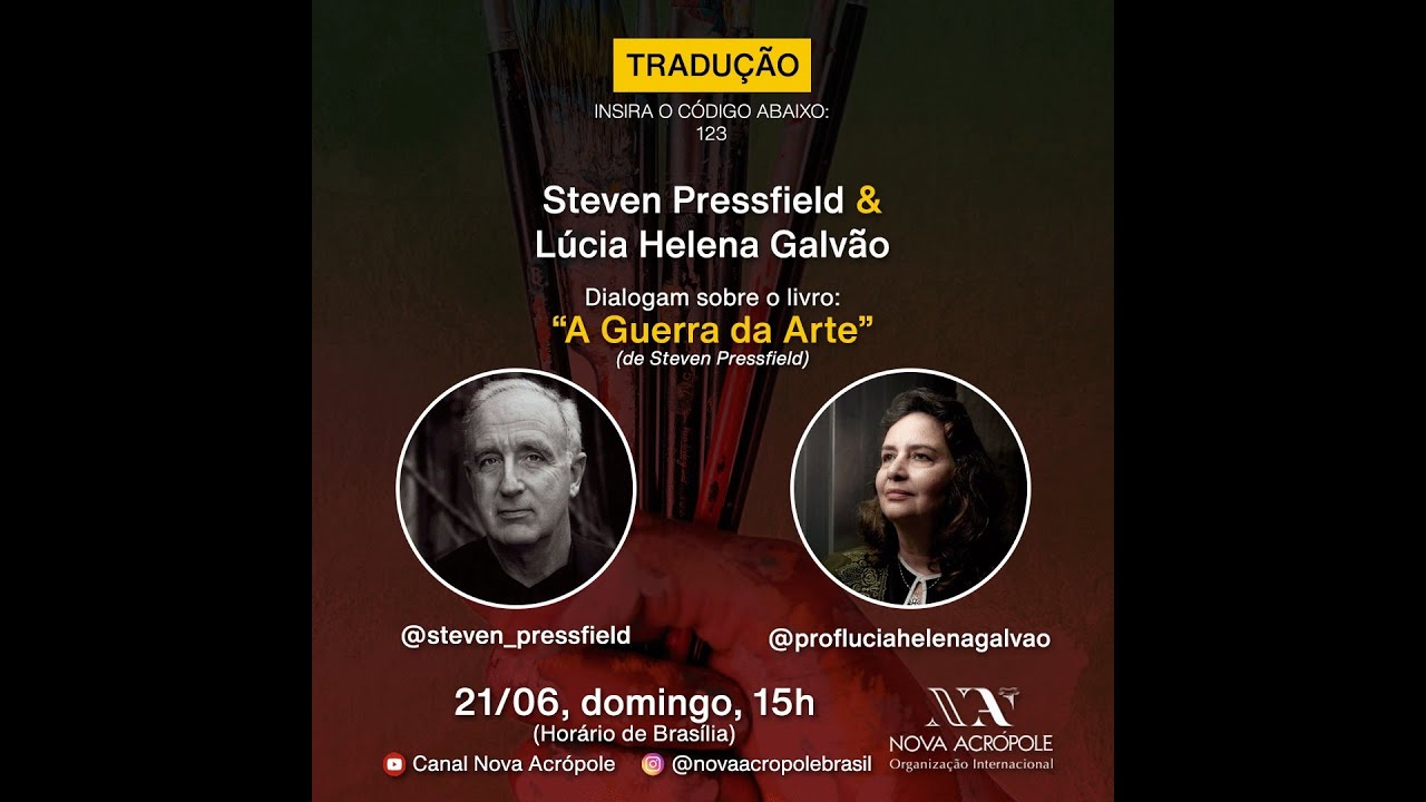 Live Lúcia Helena Galvão e Steven Pressfield com interpretação simultânea