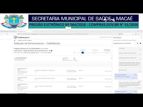 PREGÃO ELETRÔNICO Nº 064/2026 - COMPRAS.GOV.BR N° 41/2026 - SEMUSA - MACAÉ - RJ