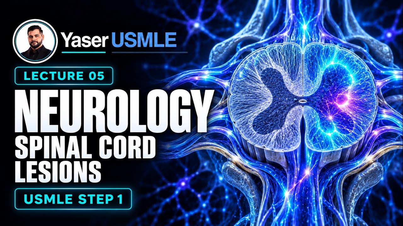 Neurology Lecture 5 (Spinal Cord Lesions), USMLE Step1, Dr Yaser