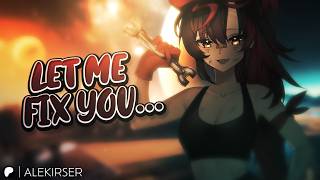 ASMR || Tomboy Mechanic Repairs You After The Crash… You're Stuck Together! [Coworkers to Lovers]