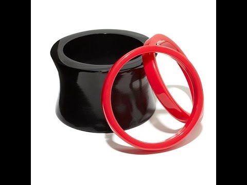 Rara Avis by Iris Apfel Black and Red 3piece Bracelet Set
